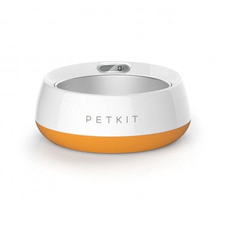 Comedero con báscula Petkit bol de metal con diseño naranja