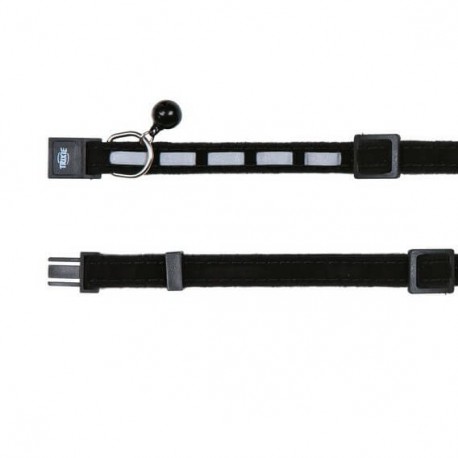 Collar reflectante de terciopelo y con cascabel para gatos