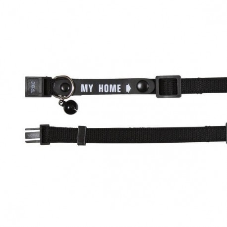 Collar para gatos de nylon con placa identificativa y cascabel