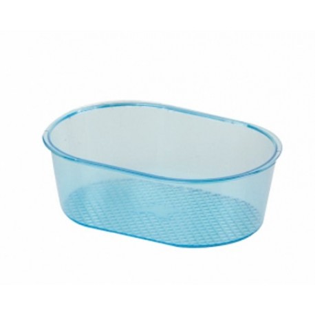 Bañera azul pequeña para aves