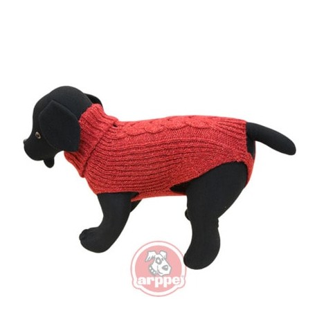 Jersey de lana cordelux rojo para perros